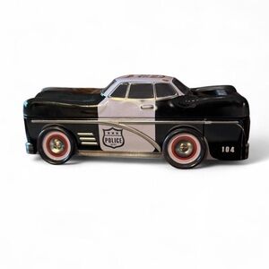 Collectible police car tin container